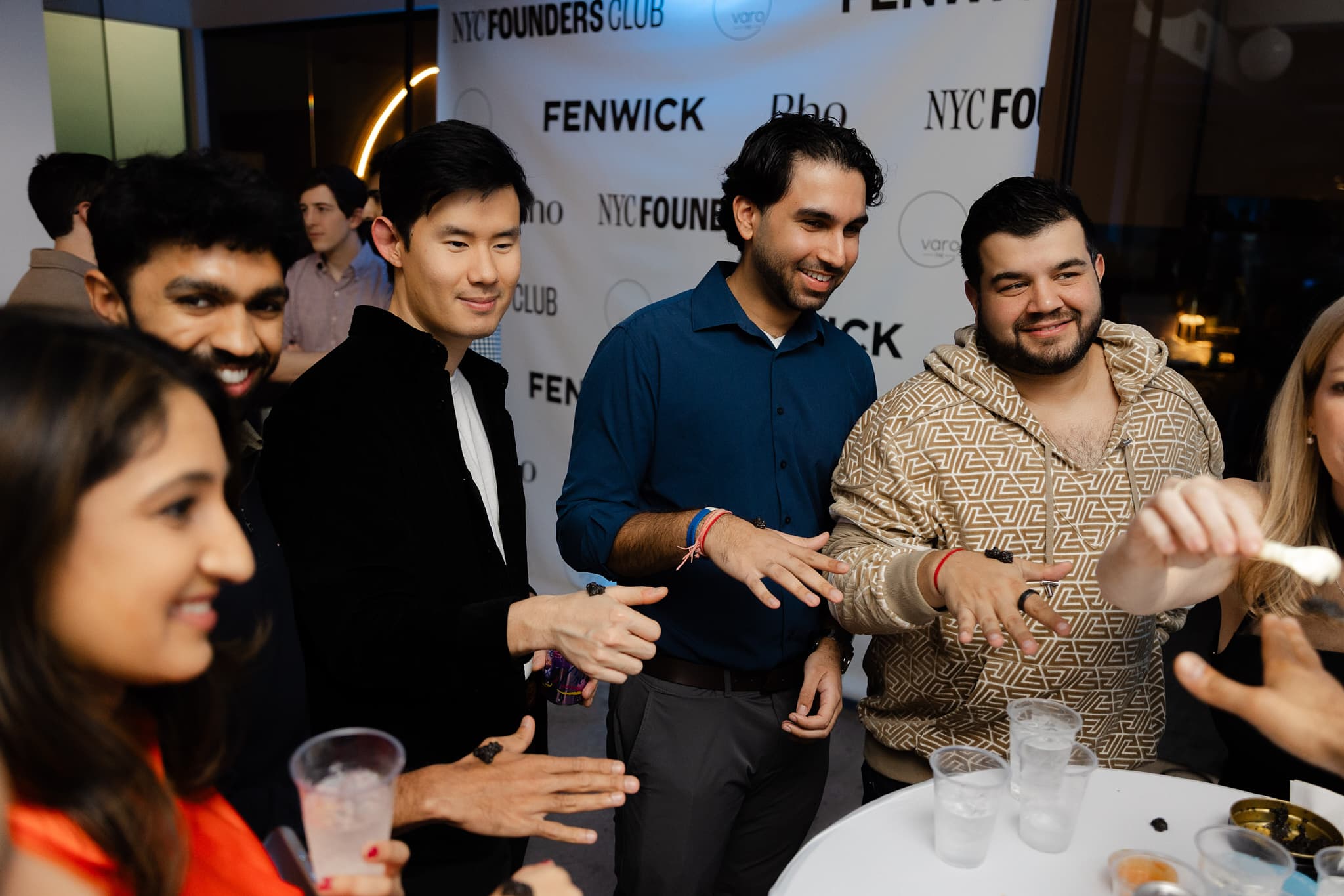 Founders at dinner table